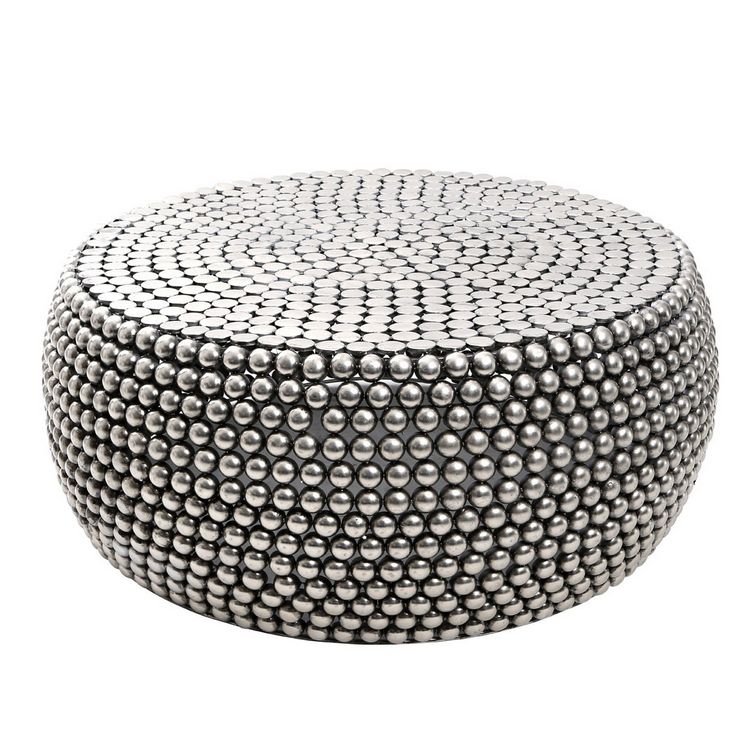 Silver coffee shop table round